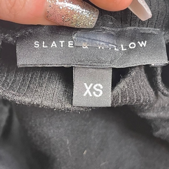 SLATE & WILLOW High Neck Sheer Sleeve Sweater - Picture 3 of 5